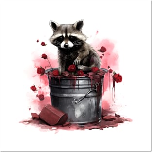 Raccoon in a trash Valentines Day Posters and Art